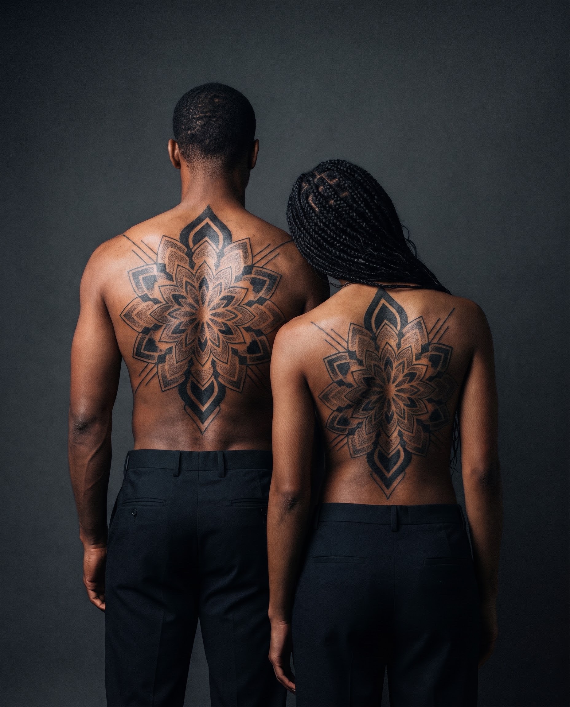 After: Matching Blackwork Spine Pieces